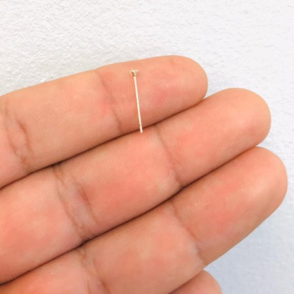 14K Yellow Gold Nose Ring for Women,13mm Nose Ring - Picture 2 of 4